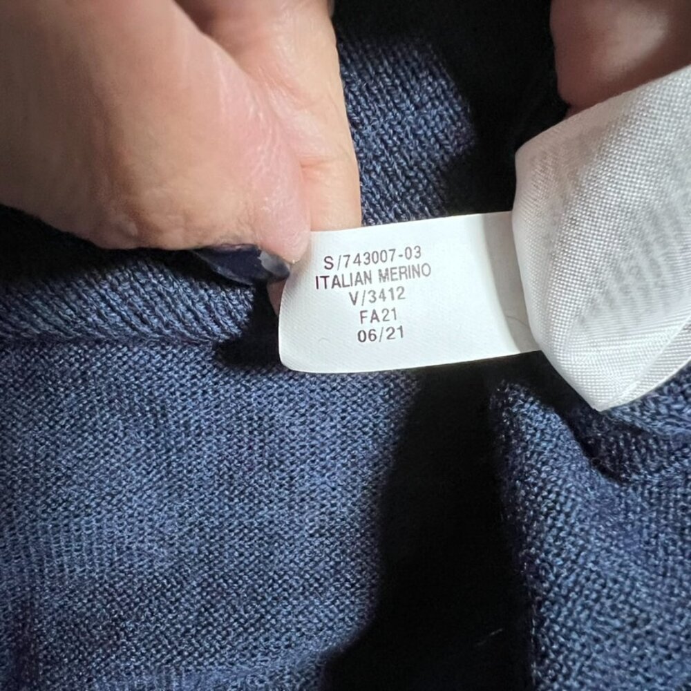 Baruffa x Banana Republic Italian wool sweater sz M Blue - Picture 4 of 5